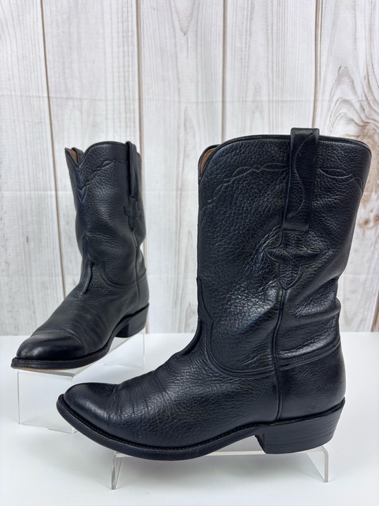 Lucchese Other - Vintage Lucchese Brown Tag Roper Western Cowboy Boots L818128 Leather Black 8D